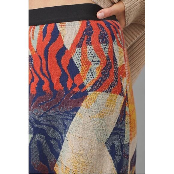 NEW Anthropologie Aldomartins Abstract Jacquard Knit Tailored Mini Skirt Small - Picture 3 of 4